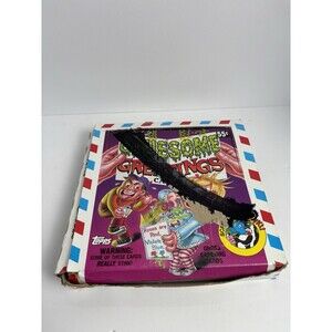 1992 Topps Gruesome Greetings Trading Cards Large Box With 35 Packs Bad box lid